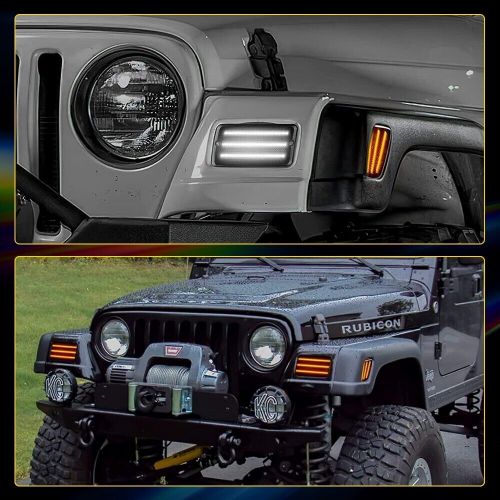 For Jeep Wrangler TJ 97-06 Smoke LED Bumper Signal Front Side Marker Light 4X ED, US $59.99, image 8