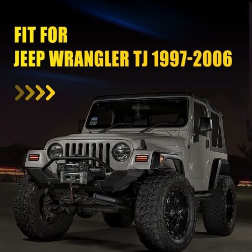 For Jeep Wrangler TJ 97-06 Smoke LED Bumper Signal Front Side Marker Light 4X ED, US $59.99, image 9