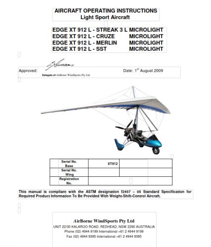 AIRCRAFT OPERATING INSTRUCTIONS Light sport airgraft 1, US $18.00, image 3
