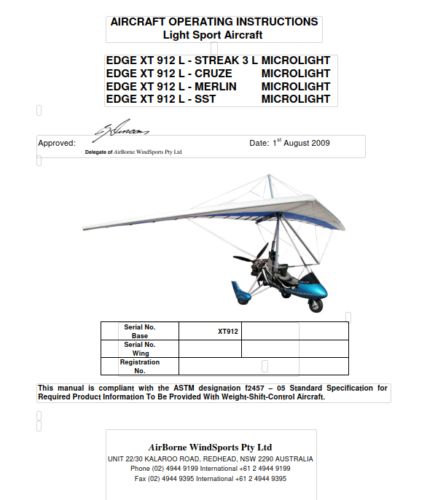 AIRCRAFT OPERATING INSTRUCTIONS Light sport airgraft 1, US $18.00, image 6