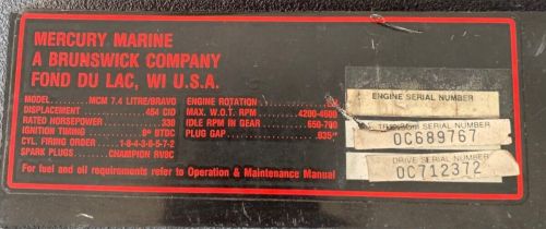 MERCRUISER ENGINE COVER 7.4/V8 BRAVO 0C6712372, US $35.00, image 11