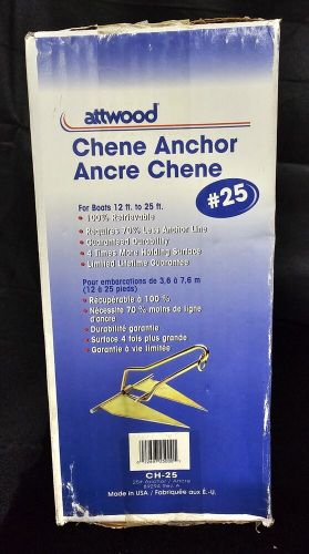 Attwood chene anchor 12&#039; to 25&#039; boat (ch-25) no anchor chain required new