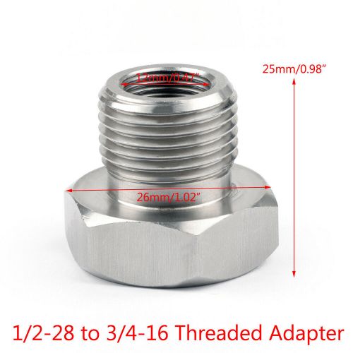 Stainless Steel 1/2-28 to 3/4-16 UNF Threaded Fitting Automotive For WIX FRAM D, US $17.56, image 5