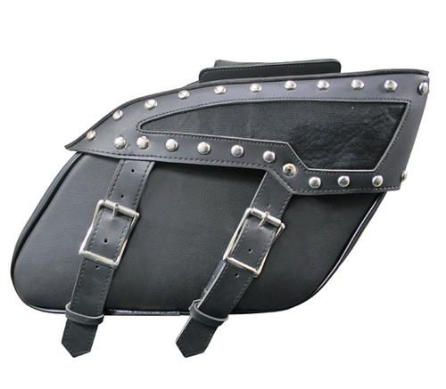 Xelement PVC Zip-Off Chrome Studded Saddlebags, US $79.95, image 2