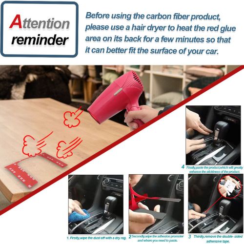 Red carbon fiber center center storage box sticker trim for honda accord sedan