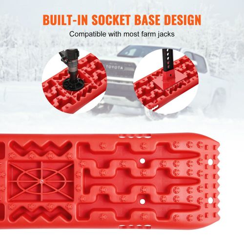 2PCS Traction Boards with PP for Mud Snow Sand Storage Bag Long Red, US $, image 7