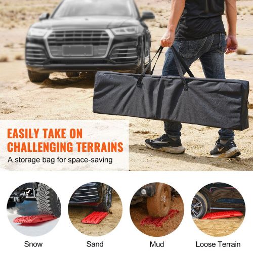 2PCS Traction Boards with PP for Mud Snow Sand Storage Bag Long Red, US $, image 9