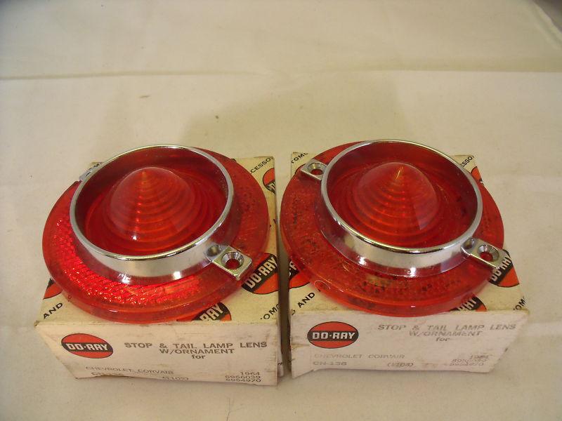 Nos pr. do-ray 1964 corvair taillight lens w/ornments lqqqqk!!