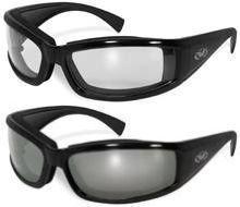 2 padded motorcycle glasses sunglasses clear smoke wind resisitant padding biker