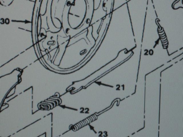 1 m1008 brake shoe lever strut 3898059 nos