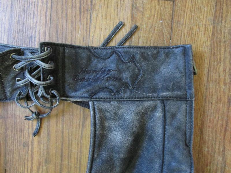 HARLEY DAVIDSON - Womens - DISTRESSED LEATHER CHAPS - size Medium, US $65.00, image 3