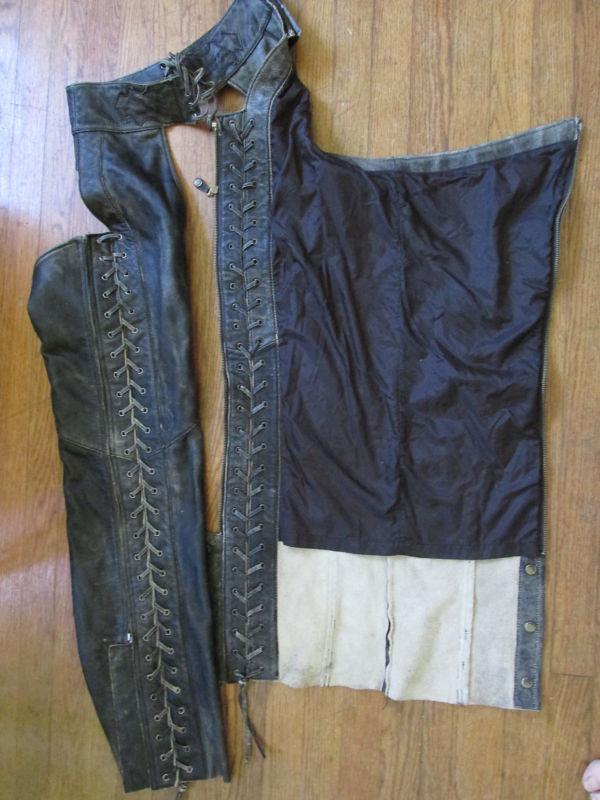 HARLEY DAVIDSON - Womens - DISTRESSED LEATHER CHAPS - size Medium, US $65.00, image 5