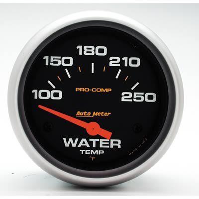 Autometer 5437 pro-comp electrical water temperature gauge 2 5/8" dia black face