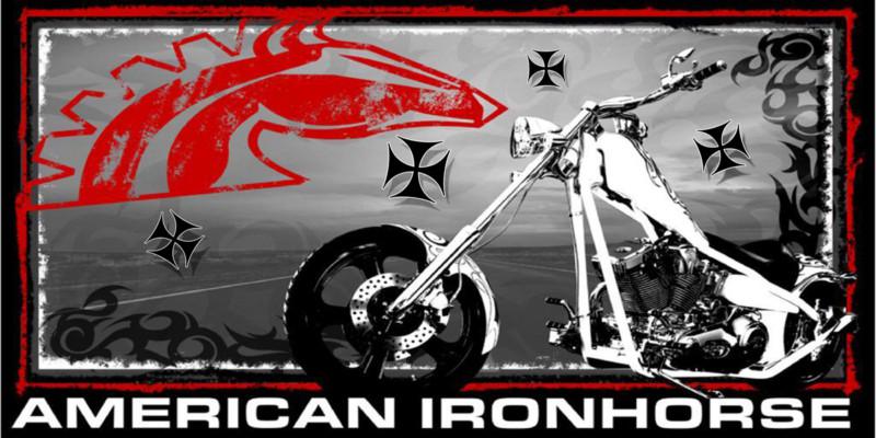 Tribal - american ironhorse chopper motorcycle custom banner 