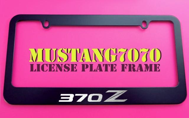 1 brand new nissan 370z black metal license plate frame + screw caps