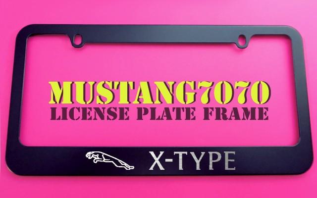 1 brand new jaguar x-type black metal license plate frame + screw caps