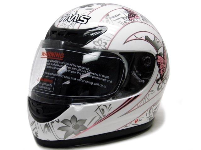 Pink White Butterfly Motorcycle Full Face Helmet DOT ~M, US $18.95, image 3