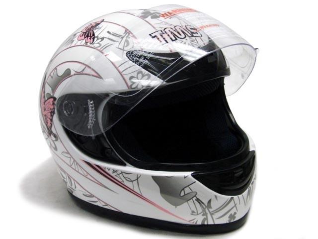 Pink White Butterfly Motorcycle Full Face Helmet DOT ~M, US $18.95, image 4