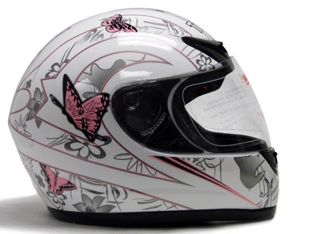 Pink White Butterfly Motorcycle Full Face Helmet DOT ~M, US $18.95, image 5