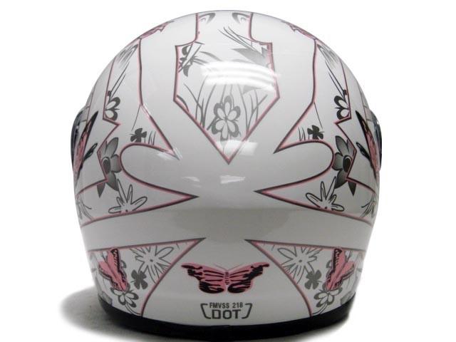 Pink White Butterfly Motorcycle Full Face Helmet DOT ~M, US $18.95, image 7