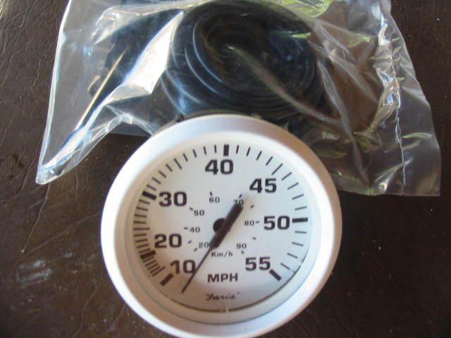Faria dress white speedometer 0-55 mph with tubing and pick up