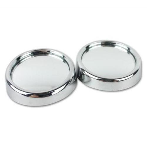 Silver wide angle round convex car vehicle mirror blind spot rear view messaging