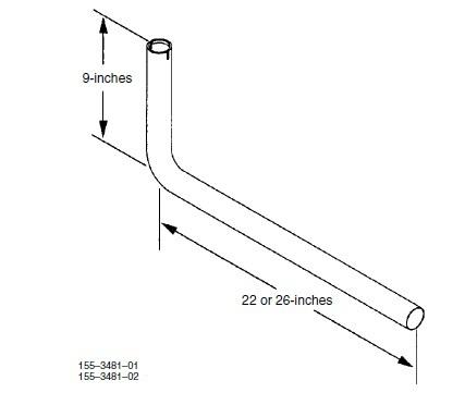 Cummins onan 155-3481-01 22" tailpipe kit marquis gold