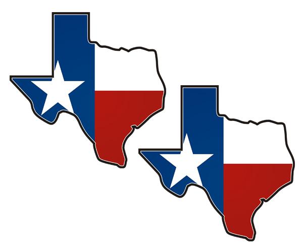 Texas state decal set 4"x4" flag star map texan tx car vinyl sticker zu1