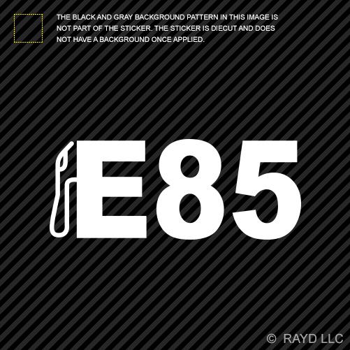 (2x) e85 sticker die cut decal self adhesive vinyl fossil fuels ethanol fuel