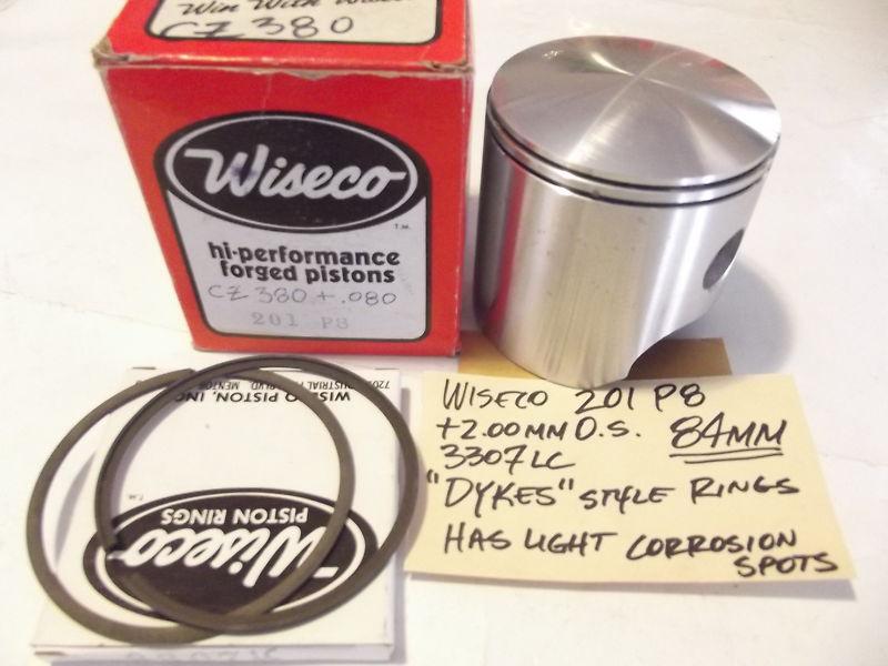 Cz400 cz 400 wiseco 201 p8 dykes piston and ring set +2.00mm os 84mm bore nos 