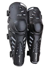 Fox racing titan pro knee/shin guards black/silver adult  08060-464-042/os