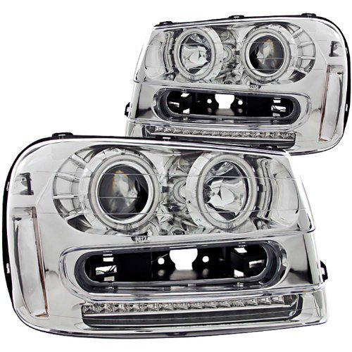 Anzo usa 111131 chevrolet trailblazer chrome projectors w/halos headlight