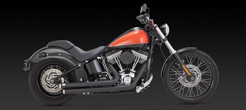 Vance hines black big shots staggered 4 harley davidson softail fxst flst 2012