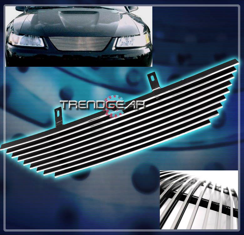 1999-2004 ford mustang coupe convertible v6 v8 upper billet grille 00 01 02 03