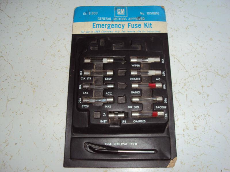 Nos gm ss 68-70 z28 chevelle corvette impala gto 442 emergency colored fuse kit
