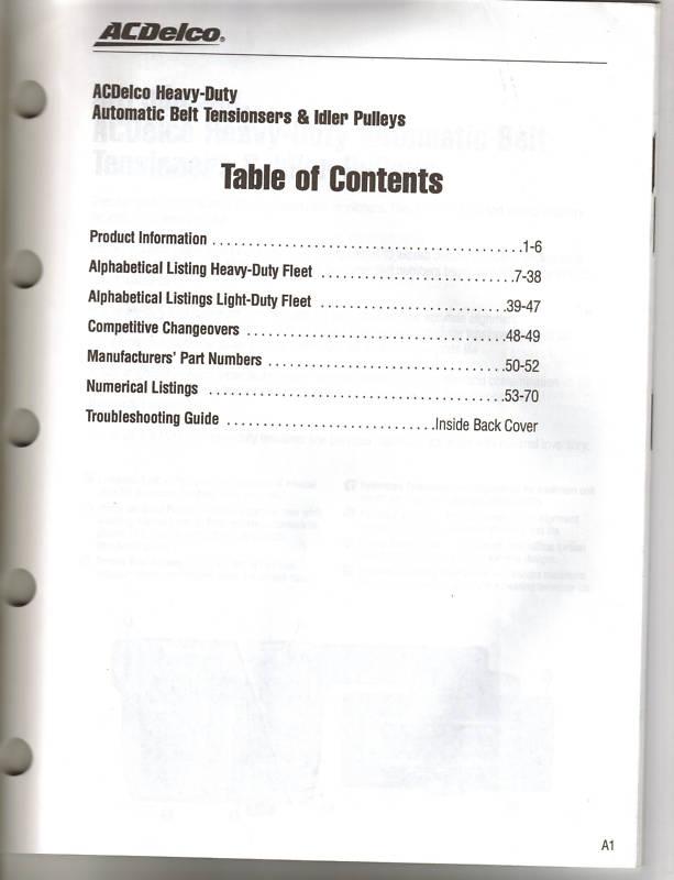 Sell 2001 AC Delco Belt & Hoses HeavyDuty Tensioner Catalog Original