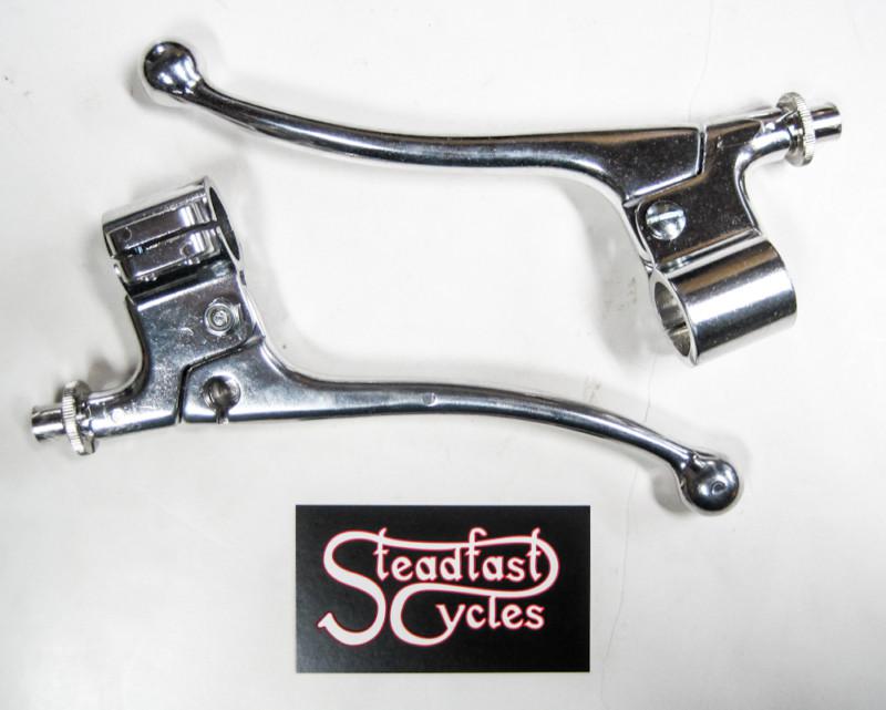 Brake clutch levers set alloy triumph norton bsa 1960's amal style aluminum