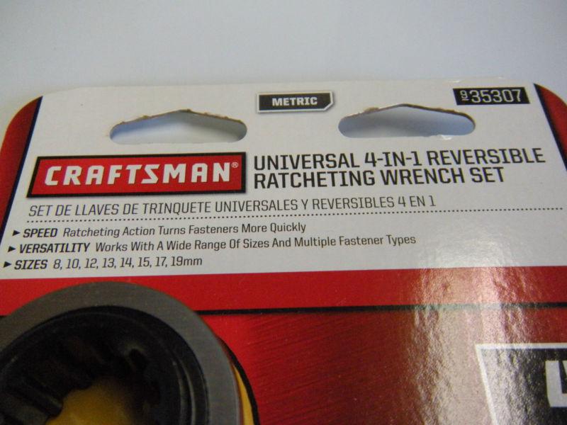 Craftsman 2 Piece 4-IN-1 Inch Universal Ratcheting Wrench Set Metric NEW FREE SH, US $29.00, image 7