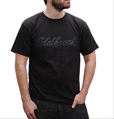 Edelbrock t-shirt short sleeve cotton black edelbrock logo men's medium each