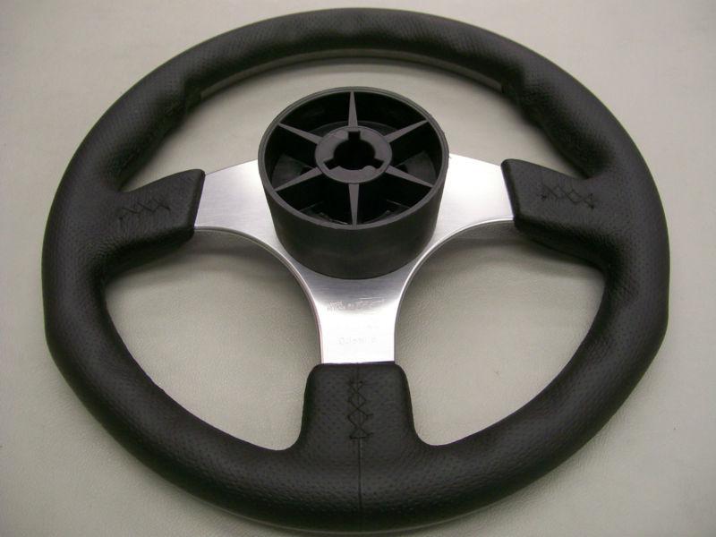 DINO STERRING WHEEL / BLACK RUBBER GRIP WITH SIVER BURLWOOD INSERTS, US $60.00, image 6