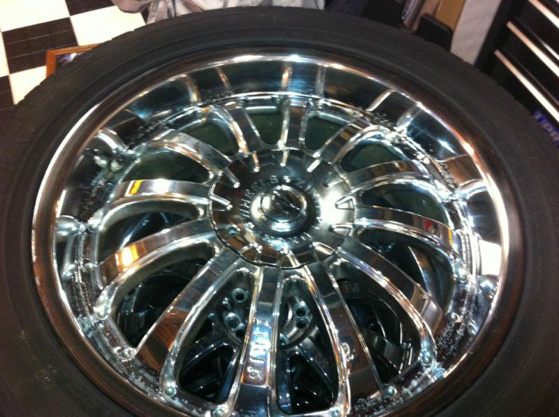 20x8.5 zinik z17 chrome wheels 5x120 5x112 275/45r-20 general hts xl acura tpms