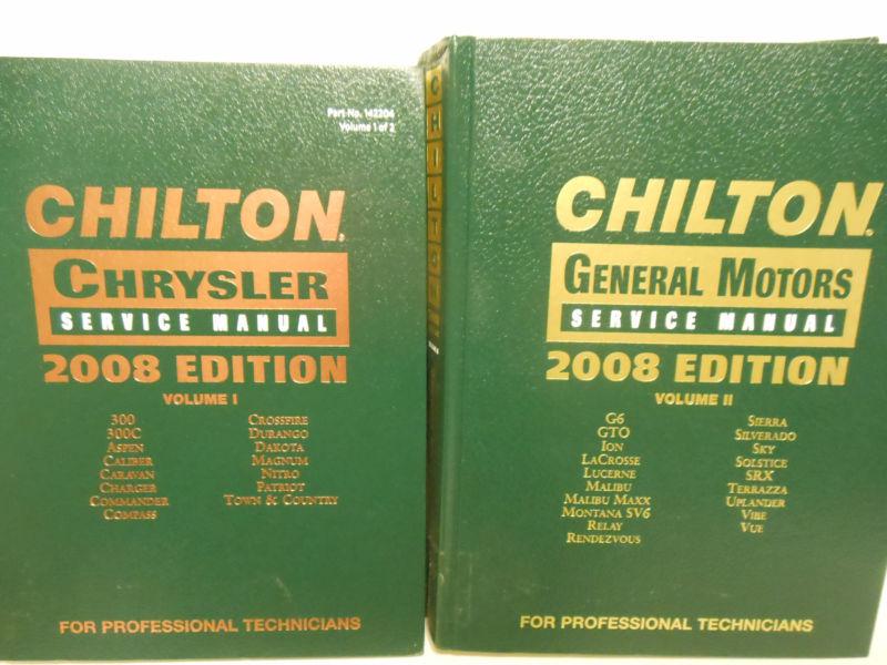 Chilton 2008 volume 1 & ii chrysler and general motors for professional techs
