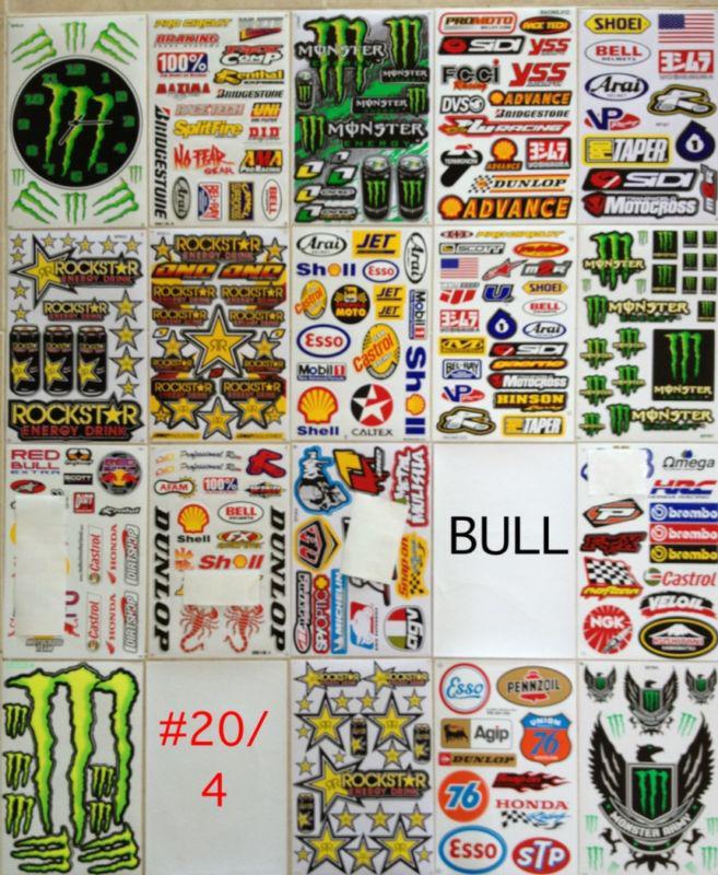 20 sheet of moto ☼☺quad bike☼☺helmet auto car racing atv mx stickers★☼ #st4