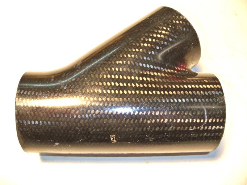  carbon fiber 3" y union 7" long nice nascar arca