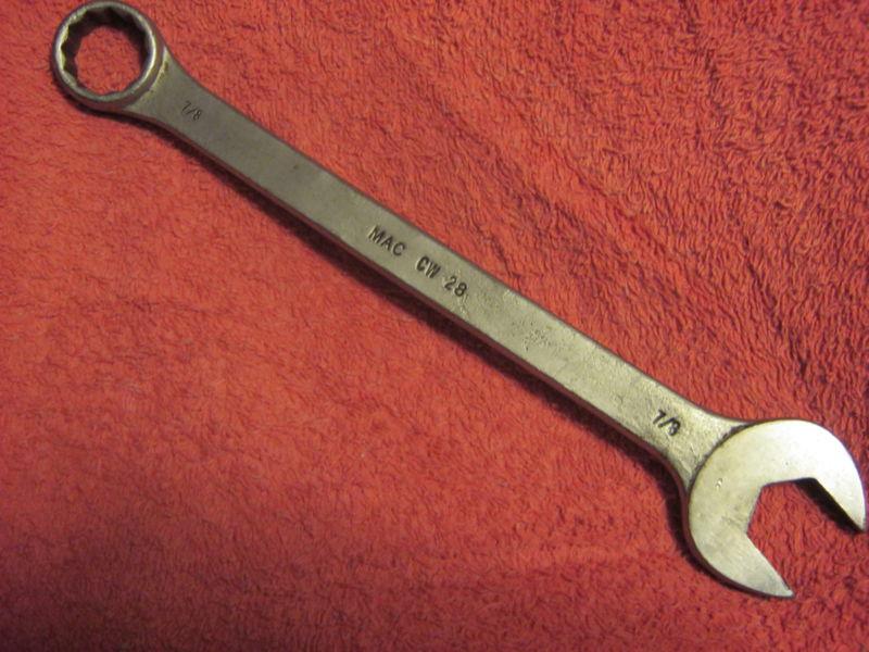 Vintage mac 7/8" combination wrench. oal 10 1/2". sabina, ohio. cw28. 12 point 
