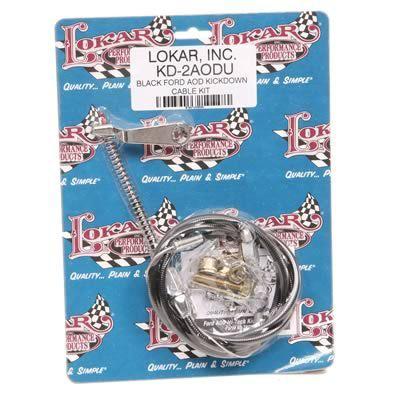 Lokar automatic transmission kickdown kit black housing carburetor ford aod kit