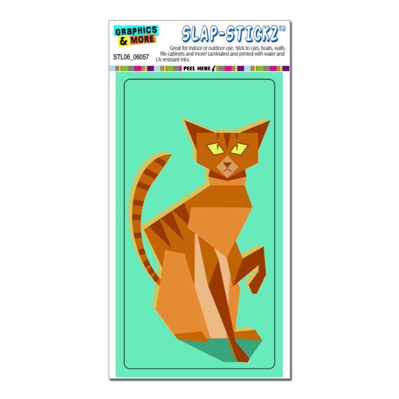 Geometric siamese cat ginger - slap-stickz™ car window locker bumper sticker