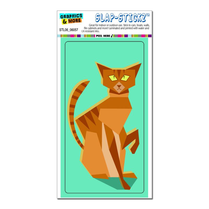 Geometric siamese cat ginger - slap-stickz™ car window locker bumper sticker
