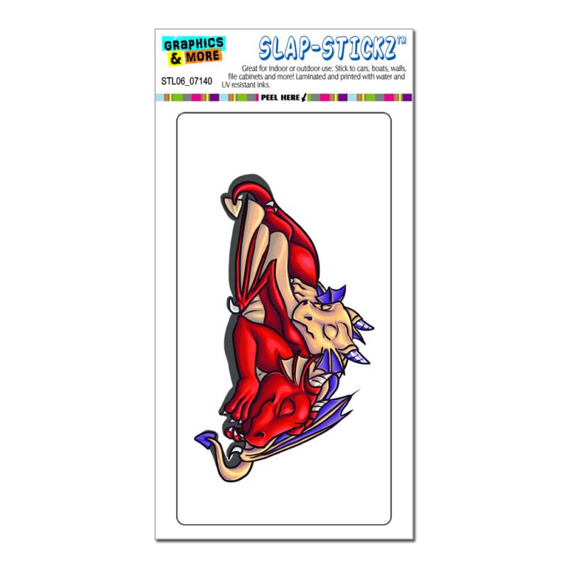 Dragons sleeping on white - cute fantasy - slap-stickz™ window bumper sticker
