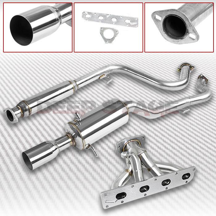 Sell STAINLESS DUAL TURBO CAT BACK EXHAUST 4.5"BURNT TIP MUFFLER 9095